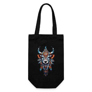 Indian Cow Mandala Esoteric Spirit Design - Gift Bag for Bottles - black - Front
