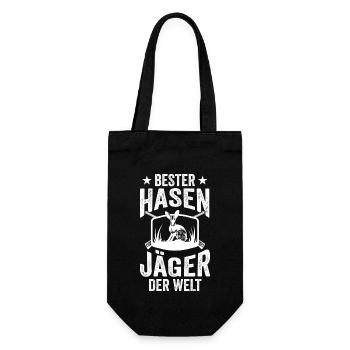 Hasenjäger Hasenjagd Kaninchenjagd Jäger - Geschenkbeutel für Flaschen - Schwarz - Vorne