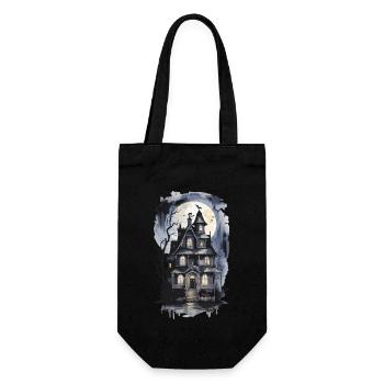 Mystic Witch House Halloween Vintage Full Moon - Gift Bag for Bottles - black - Front