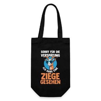 Ziege Ziegenbauer Bauernhof Landwirt Bauer Ziegen - Geschenkbeutel für Flaschen - Schwarz - Vorne