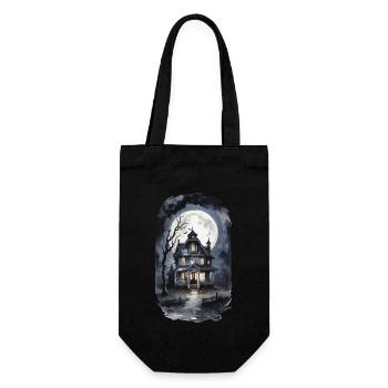 Maison hantée effrayante Halloween Horreur vintage - Sac à bouteille - noir - Devant