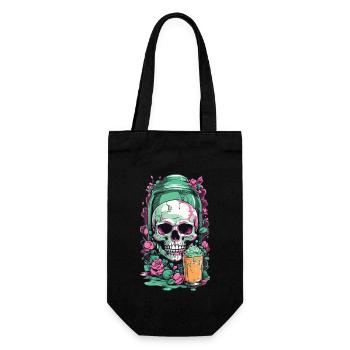 Gothic Skull Pastel Poison Halloween Design - Geschenkbeutel für Flaschen - Schwarz - Vorne