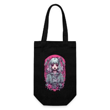 Okkultes Goth Girl Pastel Gothik Design - Geschenkbeutel für Flaschen - Schwarz - Vorne