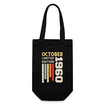 Oktober 1960 - Oktober 1960 Jubiläumsgeschenk - Geschenkbeutel für Flaschen - Schwarz - Vorne