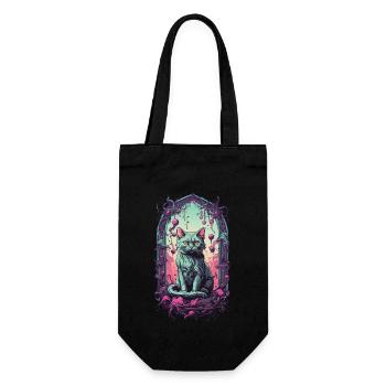 Gothic Halloween Cats Underworld Monster Design - Gift Bag for Bottles - black - Front