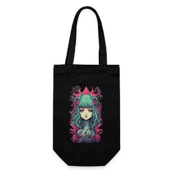 Demon Goth Anime Girl Occult Pastel Design - Gift Bag for Bottles - black - Front