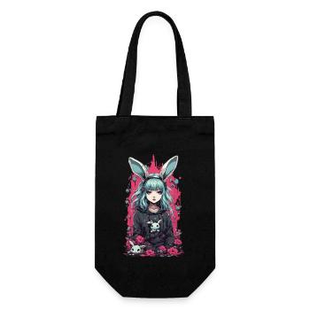 Kawaii Goth Anime Bunny Dark Magic Aesthetic - Gift Bag for Bottles - black - Front