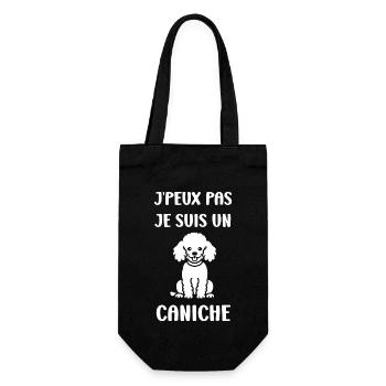 Humour chien petit caniche - Sac à bouteille - noir - Devant
