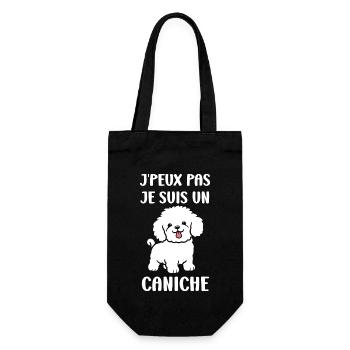 Humour chien petit caniche - Sac à bouteille - noir - Devant