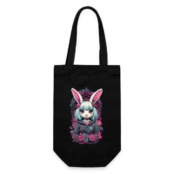 e-Girl Goth Kemonomimi Anime Bunnies Aesthetic - Gift Bag for Bottles - black - Front