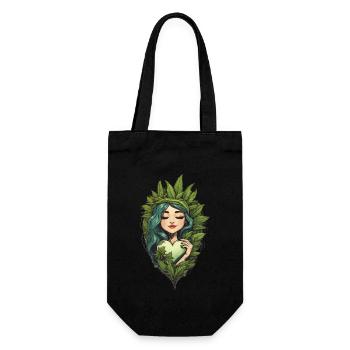 Herz für Pflanzen Hipster Streetwear Design - Geschenkbeutel für Flaschen - Schwarz - Vorne