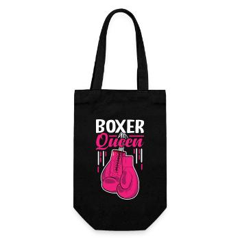Boxer-Königin - Geschenkbeutel für Flaschen - Schwarz - Vorne