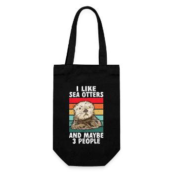 Seeotter - Geschenkbeutel für Flaschen - Schwarz - Vorne
