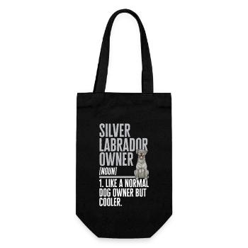 Silberner Labrador Retriever Silberner Lab - Geschenkbeutel für Flaschen - Schwarz - Vorne