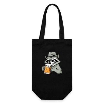 Cadeau raton laveur et bière - Sac à bouteille - noir - Devant