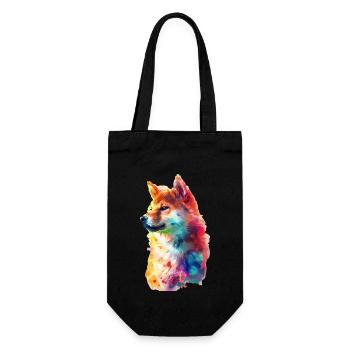 Shiba Inu - Geschenkbeutel für Flaschen - Schwarz - Vorne