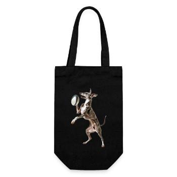 Italienischer Windspielhund - Geschenkbeutel für Flaschen - Schwarz - Vorne