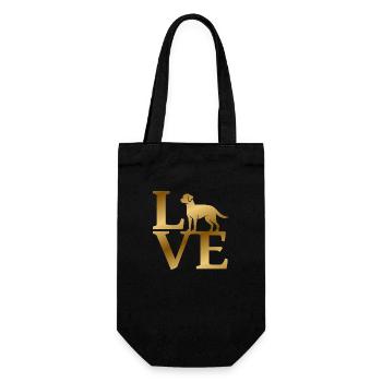 Love Labrador Retriever - Geschenkbeutel für Flaschen - Schwarz - Vorne