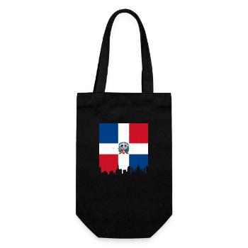 Dominikanische Republik Flagge Dom Rep Fahne Reise - Geschenkbeutel für Flaschen - Schwarz - Vorne
