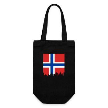 Norwegen Flagge Skandinavien Norwegische Fahne - Geschenkbeutel für Flaschen - Schwarz - Vorne