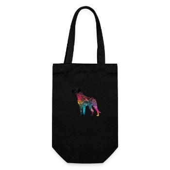 Bunte Hunde - Hunde Gruppe - Geschenkbeutel für Flaschen - Schwarz - Vorne