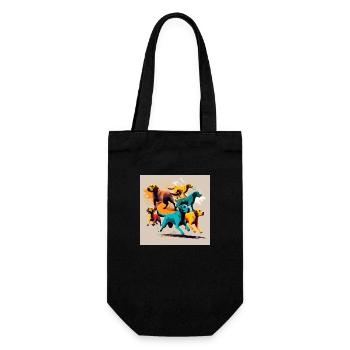 Groupe de chiens - Chiens colorés - Sac à bouteille - noir - Devant