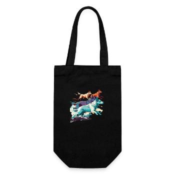 Chiens colorés - Groupe de chiens - Sac à bouteille - noir - Devant