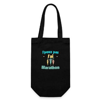 Ich kann keinen Marathon - Geschenkbeutel für Flaschen - Schwarz - Vorne