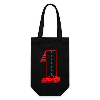 1 one Car Happy Birthday 1 Year One Year Old Car - Gift Bag for Bottles - black - Front