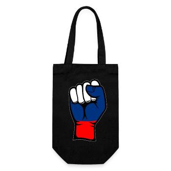 Russia Flag Fist - Gift Bag for Bottles - black - Front