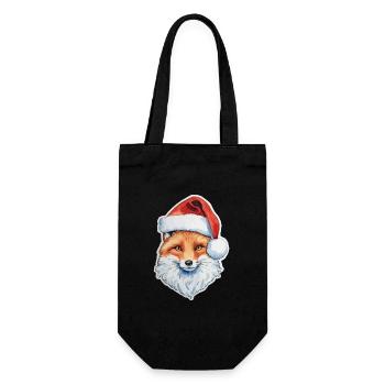 Fuchs Weihnachten Wasserfarben - Geschenkbeutel für Flaschen - Schwarz - Vorne