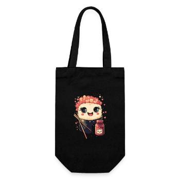 Süße kawaii Sushi Rolle - Geschenkbeutel für Flaschen - Schwarz - Vorne