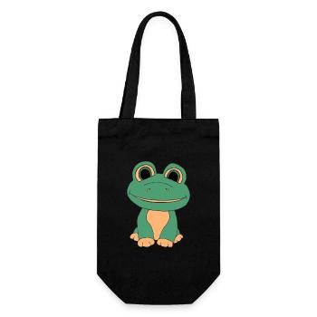 Süßer Frosch - Geschenkbeutel für Flaschen - Schwarz - Vorne