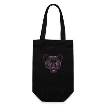 Pink Baby Panther | Baby Panther Head - Gift Bag for Bottles - black - Front