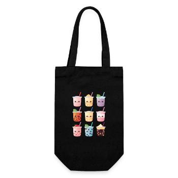 Kawaii Bubble Tea Boba Tea - Gift Bag for Bottles - black - Front