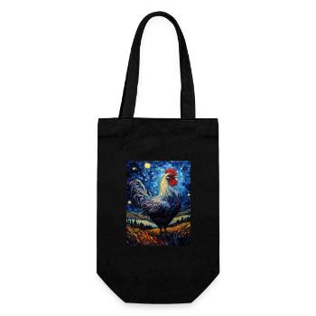 Rooster, Van Gogh, Starry Night, Animal, Chicken - Gift Bag for Bottles - black - Front