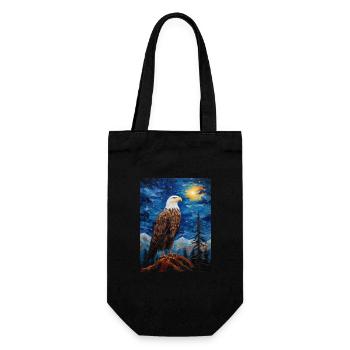 Eagle, Van Gogh, Starry Night, Animal, Bird - Gift Bag for Bottles - black - Front