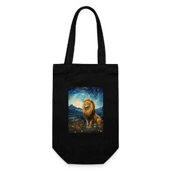 Lion, Van Gogh, Nuit Étoilée, Animal, Lions - Sac à bouteille - noir - Devant