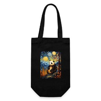 Panda Van Gogh Ciel étoilé Style - Sac à bouteille - noir - Devant