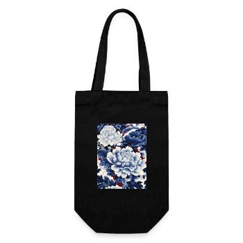Motif floral en porcelaine chinoise - Sac à bouteille - noir - Devant