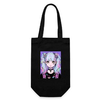 Anime, Fille, Cadeau - Sac à bouteille - noir - Devant