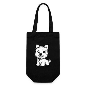 West Highland Terrier Dog Cute - Gift Bag for Bottles - black - Front