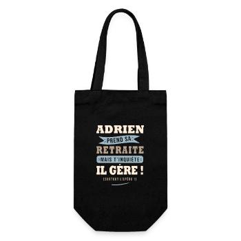 Adrien humour retraite cadeau retraité - Sac à bouteille - noir - Devant