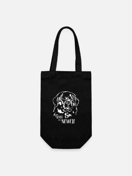Aimé par un chien Terre-Neuve Newfie qui dit chiens - Sac à bouteille - noir