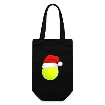 Tennis-Weihnachten | Weihnachts-Tennisspieler - Geschenkbeutel für Flaschen - Schwarz - Vorne