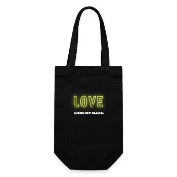 Liebe ist ALLES - Geschenkbeutel für Flaschen - Schwarz - Vorne