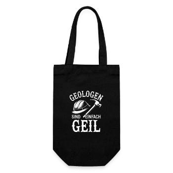 Geologen sind einfach cool. Geologenhelm - Geschenkbeutel für Flaschen - Schwarz - Vorne