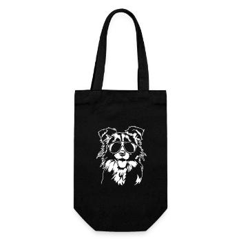 Border Collie Cool Portrait Dog Herding Dog Wilsigns - Gift Bag for Bottles - black - Front