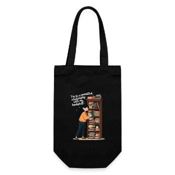 Bookworm bookworm on a bookshelf - Gift Bag for Bottles - black - Front