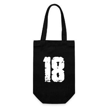18 Zahl Vintage - Geschenkbeutel für Flaschen - Schwarz - Vorne